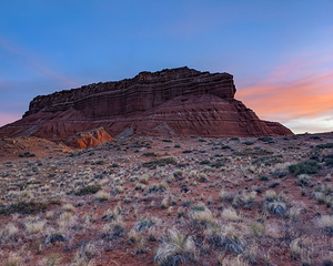 Red rock at sunset