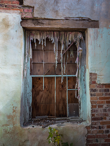 Tattered church window