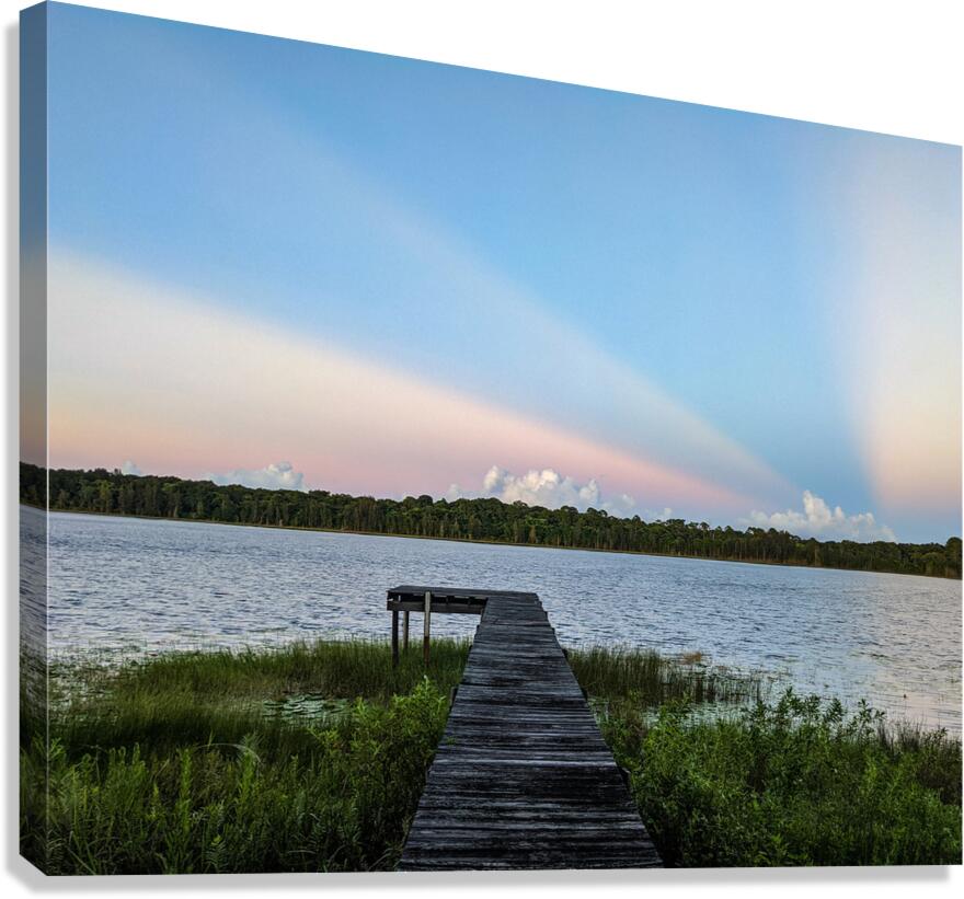 Sun Shadow on Dock Canvas Print
