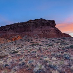 Red rock at sunset