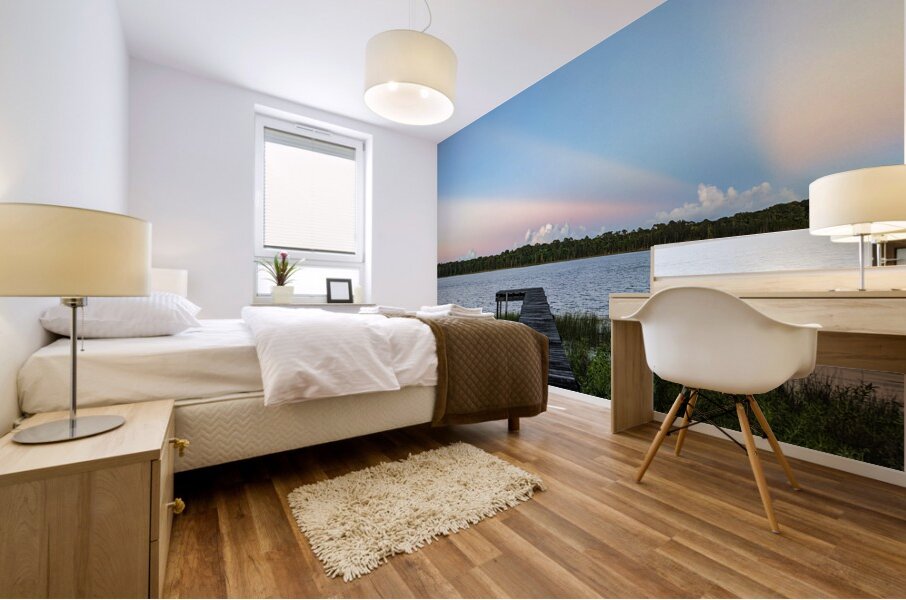 Sun Shadow on Dock Mural print