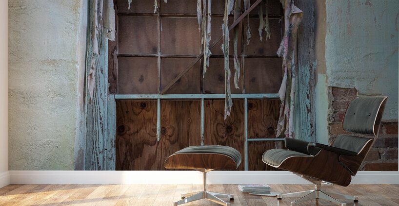 Tattered church window Wall Murals