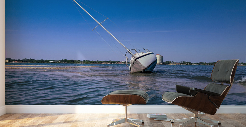 sinking boat Wall Murals