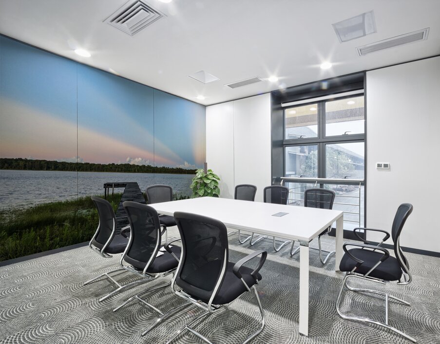 Sun Shadow on Dock Wall Printing