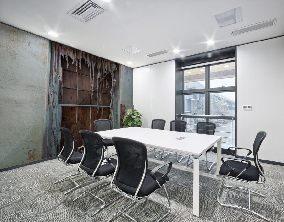 Tattered church window Wall Printing